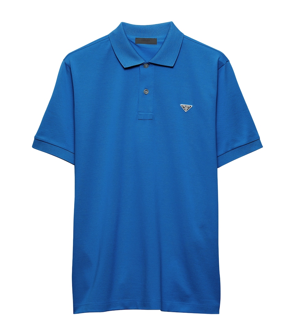 Prada Mens Cotton Piqué Polo Shirt