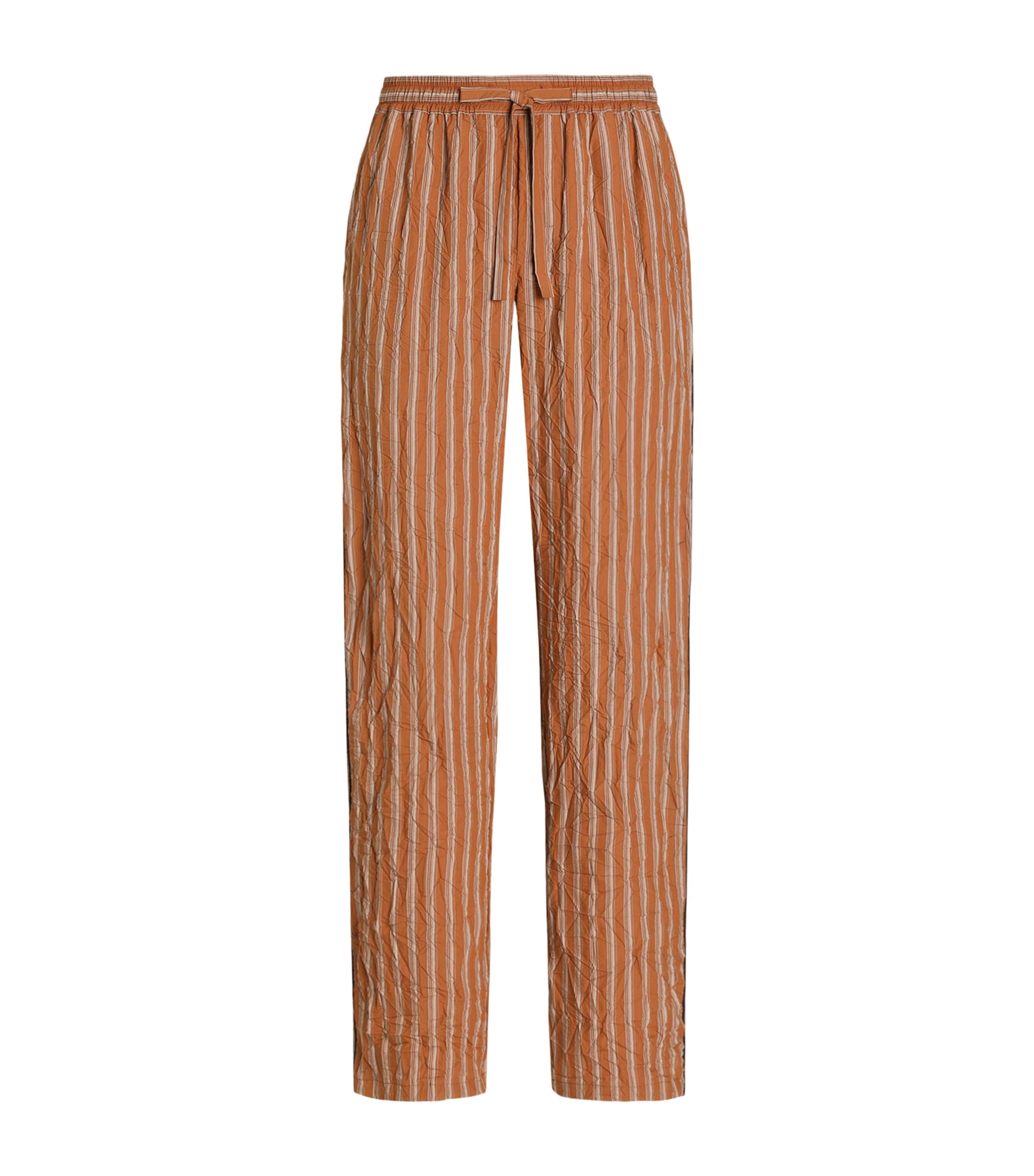 Dolce&Gabbana Mens Striped Crinkle Trousers Stri