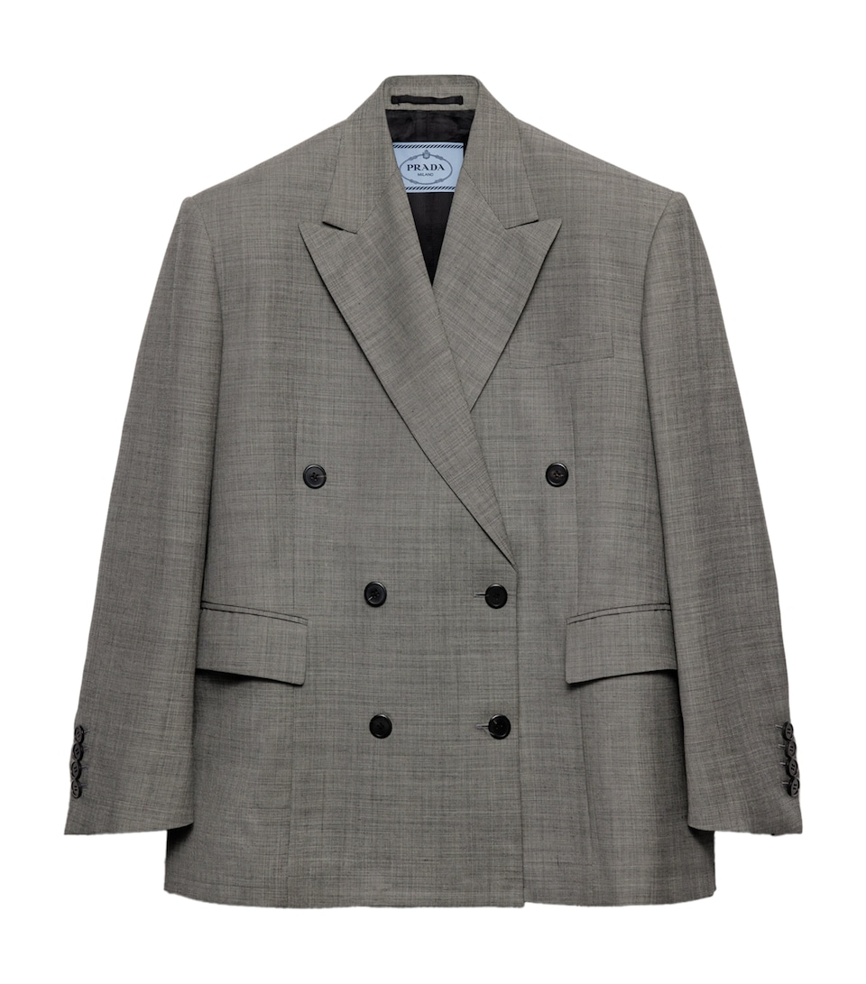Wool Double-Breasted Grisaille Blazer