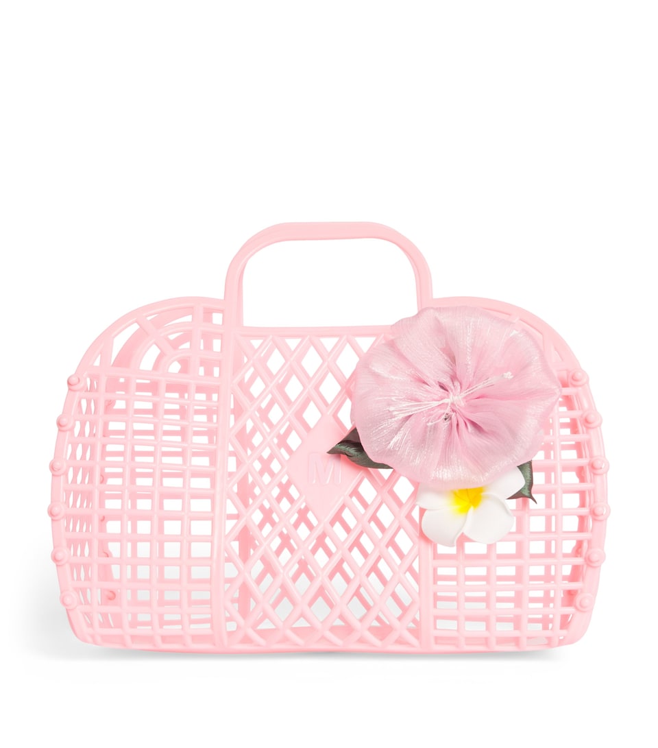 Monnalisa Floral Beach Bag Rosa Peach