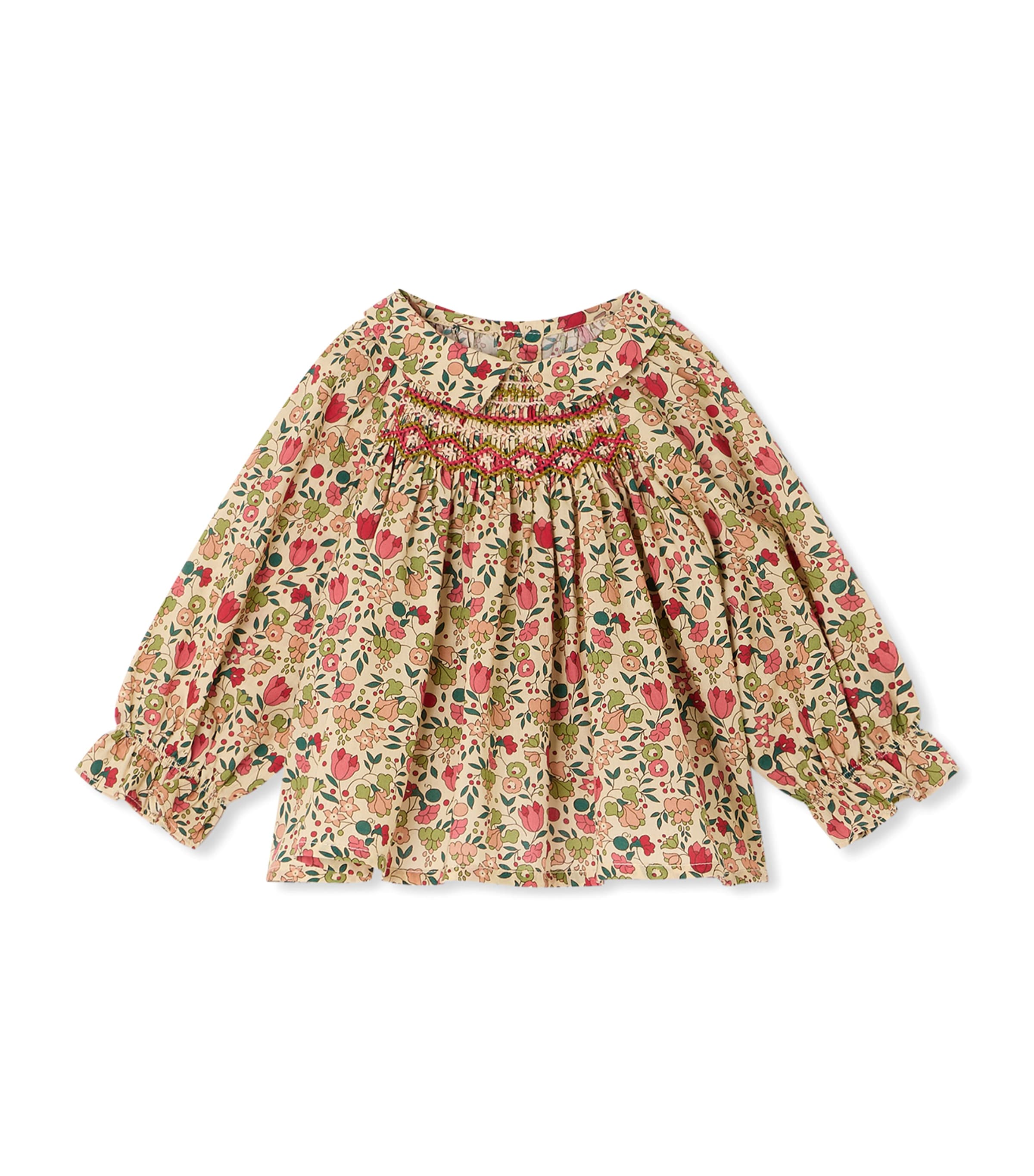Bonpoint Cotton Floral Blouse (6-18 Months) Fl Rose Fane