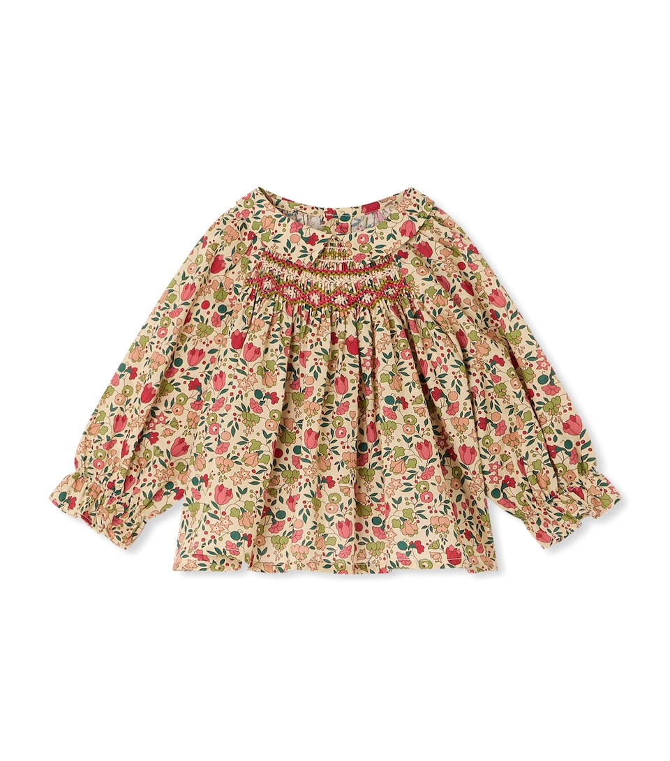 Bonpoint Cotton Floral Blouse (6-18 Months) Fl Rose Fane