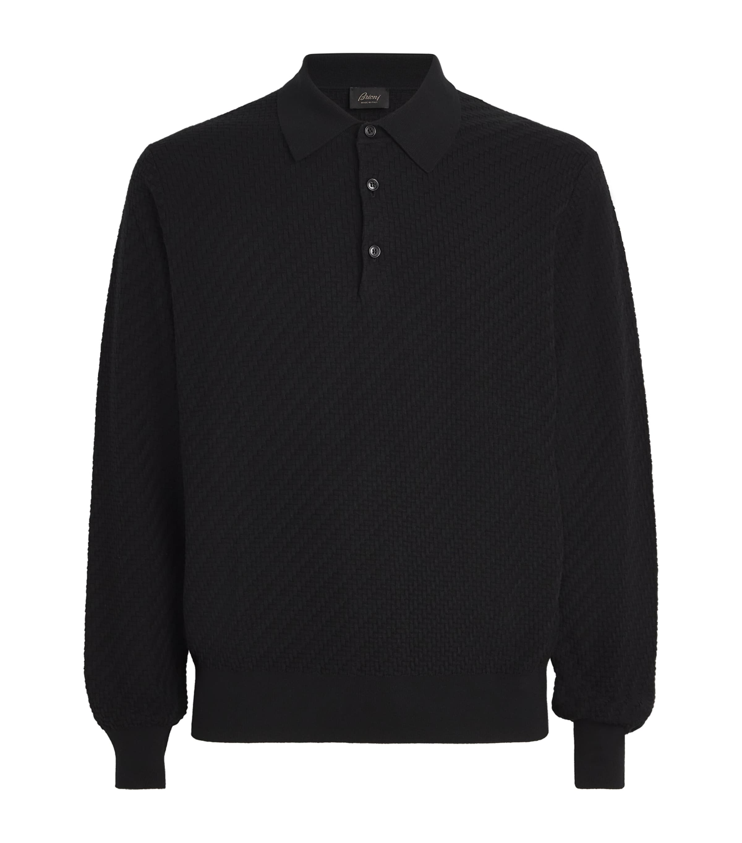 Brioni Mens Cotton-Silk Collared Sweater