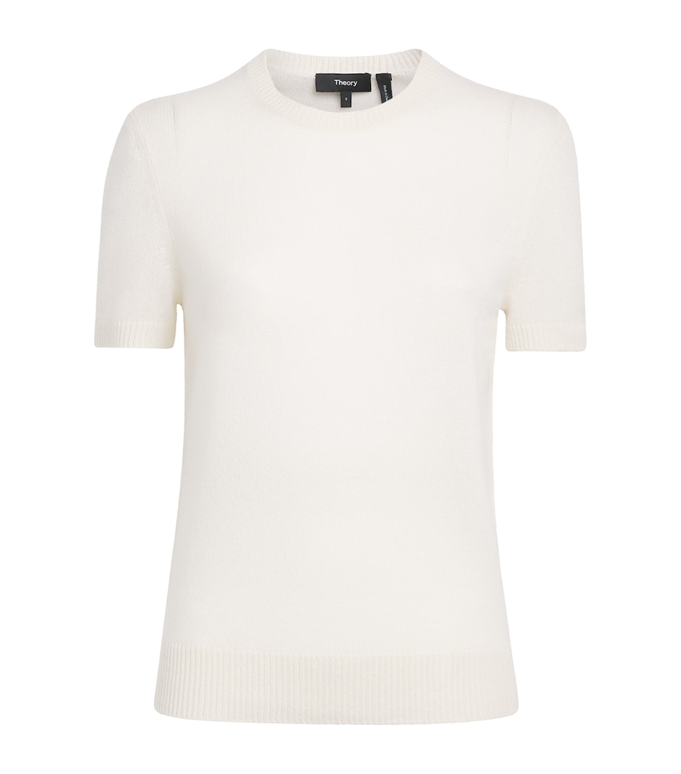 Theory Womens Cashmere T-Shirt Sweater Ivory