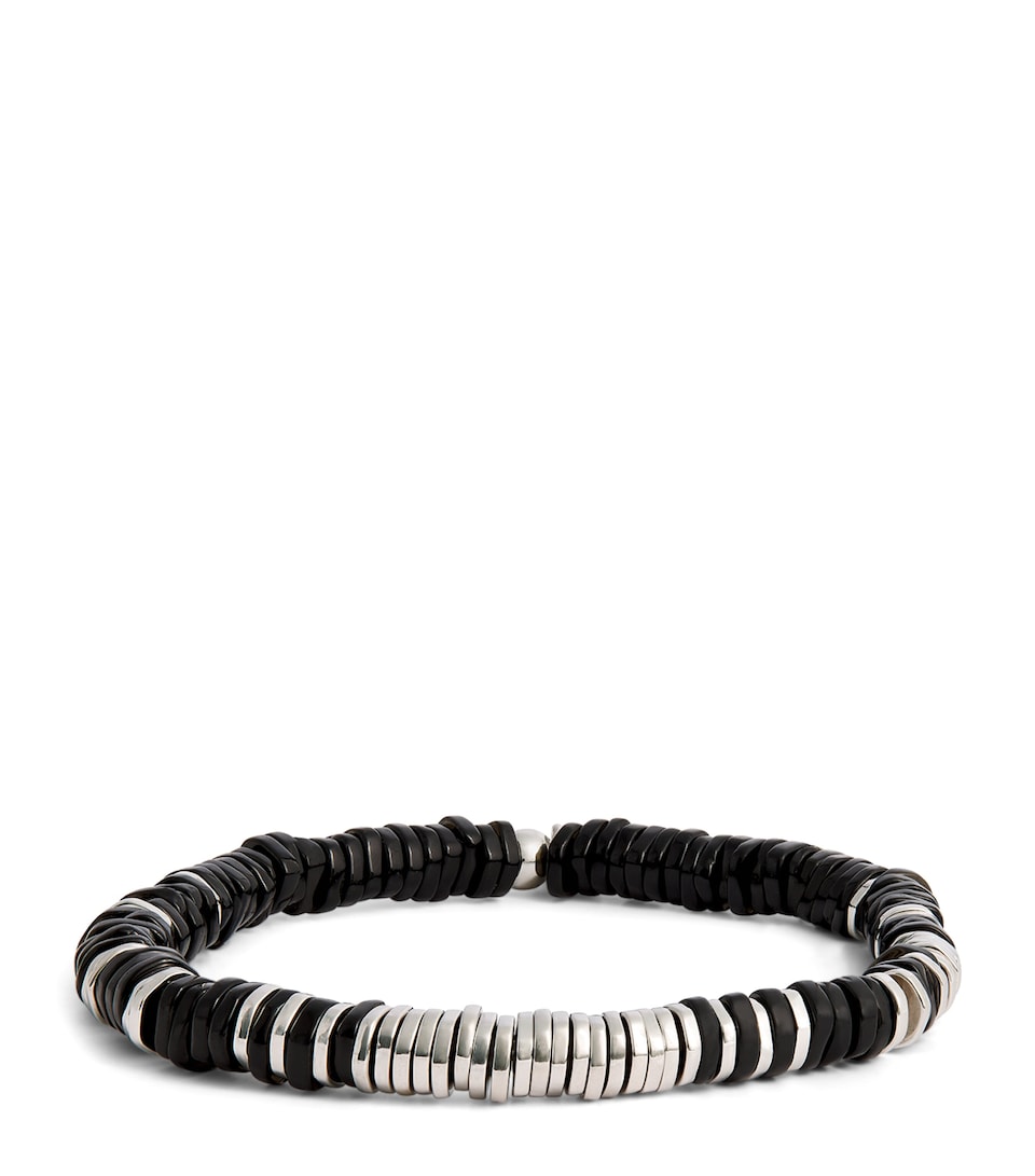 Agate and Sterling Silver Bracelet