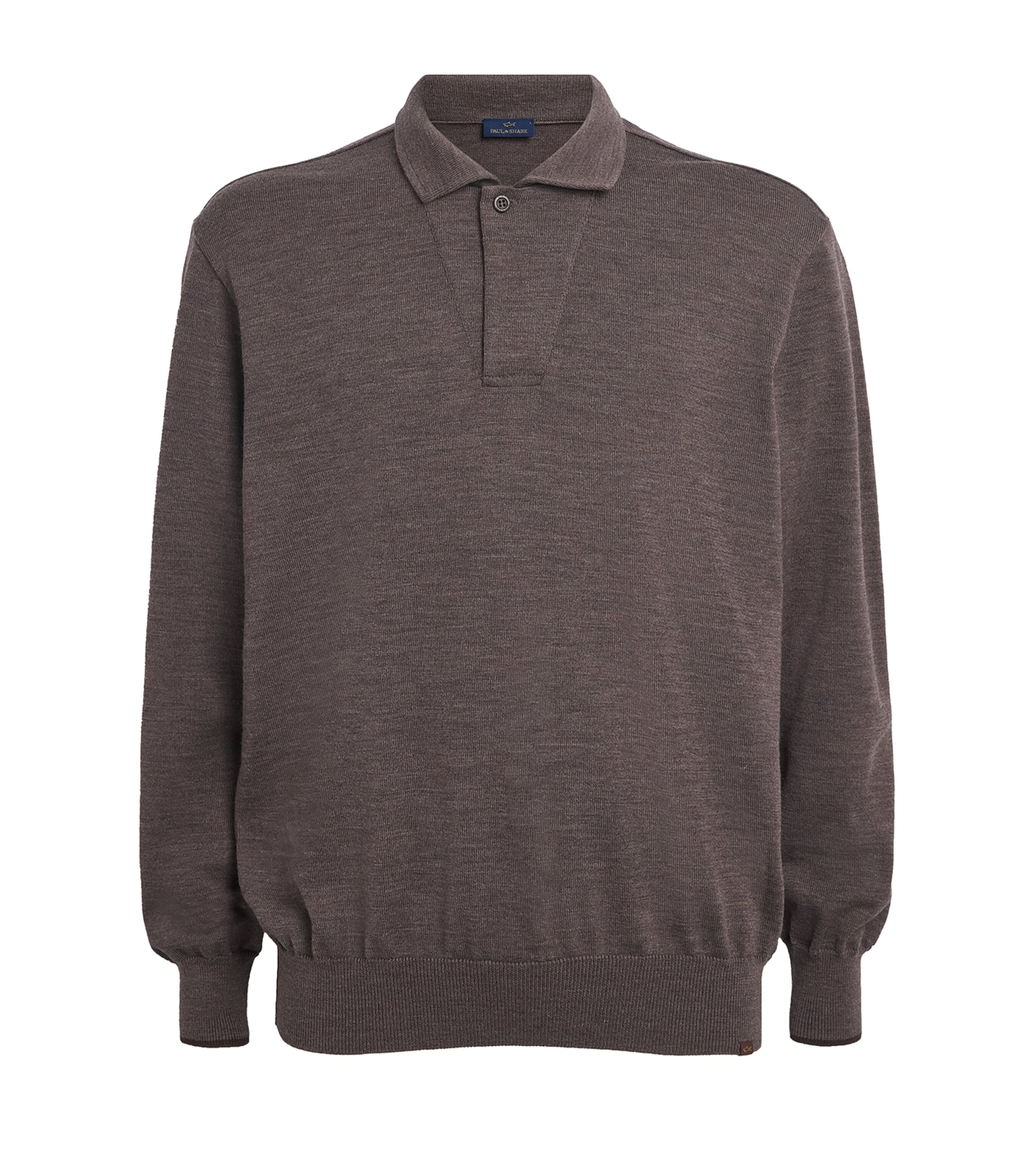 Merino Wool Long-Sleeve Polo Shirt