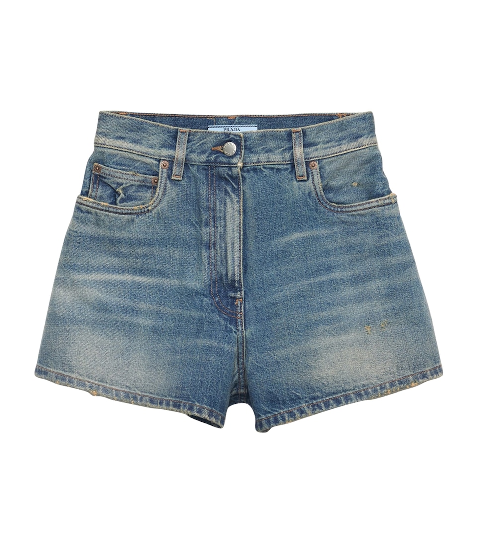 Faded Denim Shorts