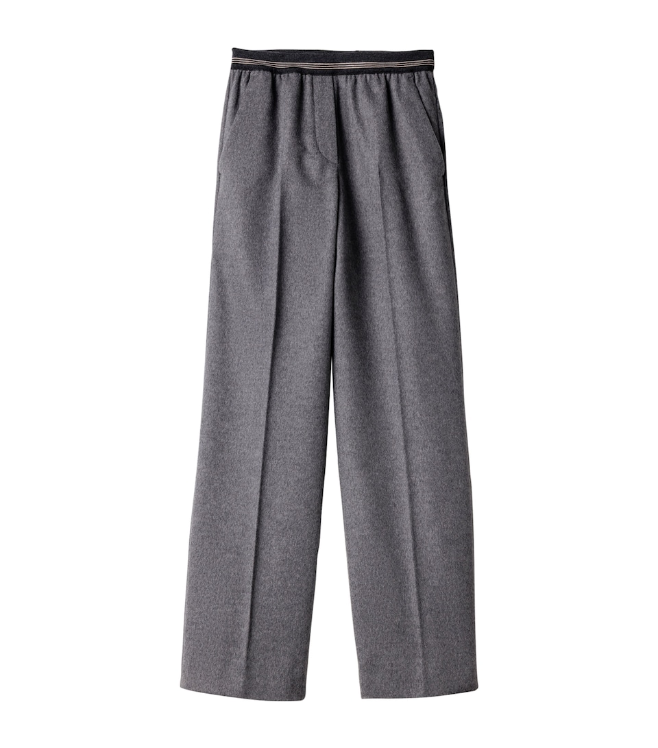 Miu Miu Womens Wool-Cashmere Straight Sweatpants