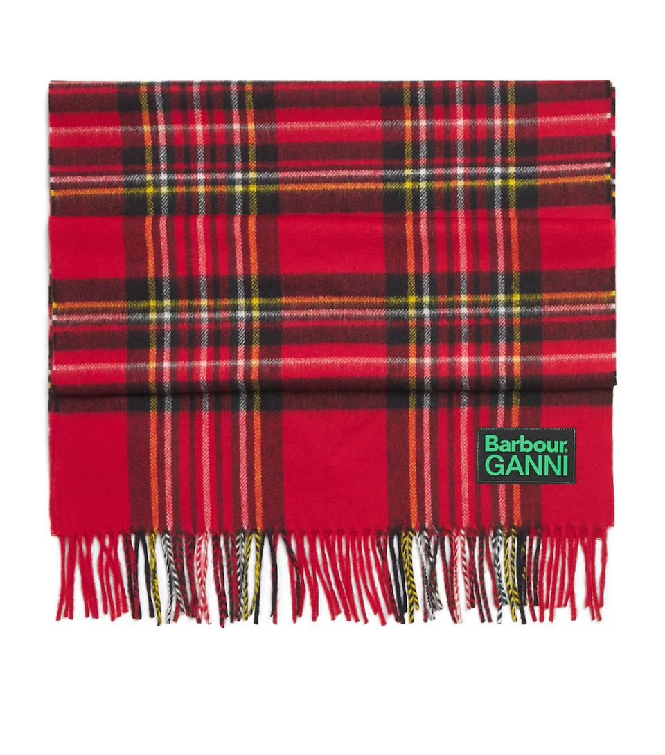 x GANNI Wool Tartan Scarf