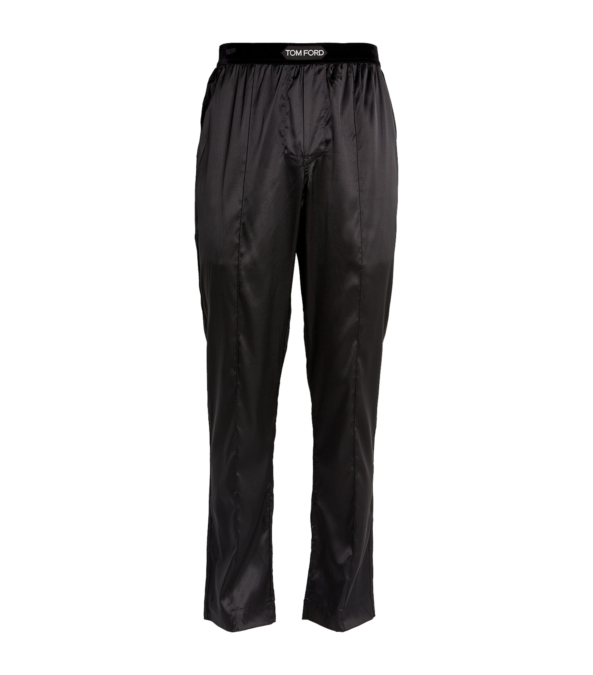 TOM FORD Mens Stretch-Silk Pyjama Bottoms Black
