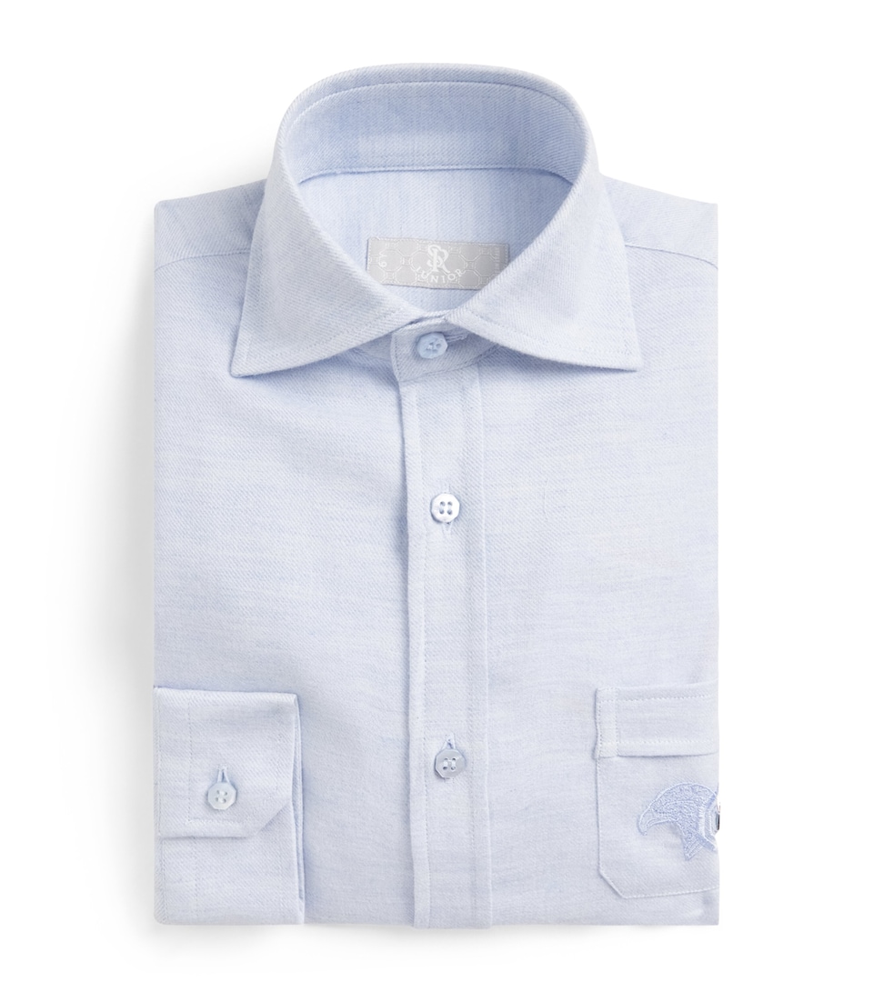 Stefano Ricci Kids Cotton Tailored Shirt (6-16 Years) Blue