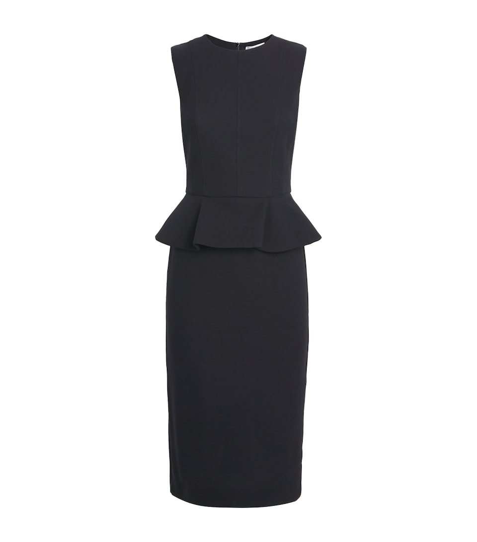 Jersey Peplum-Detail Midi Dress