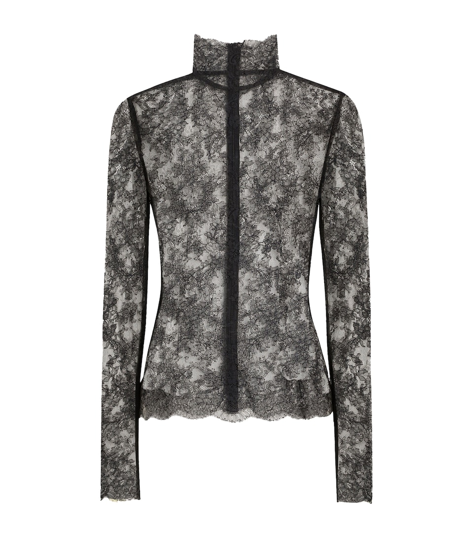 Lace High-Neck Blouse