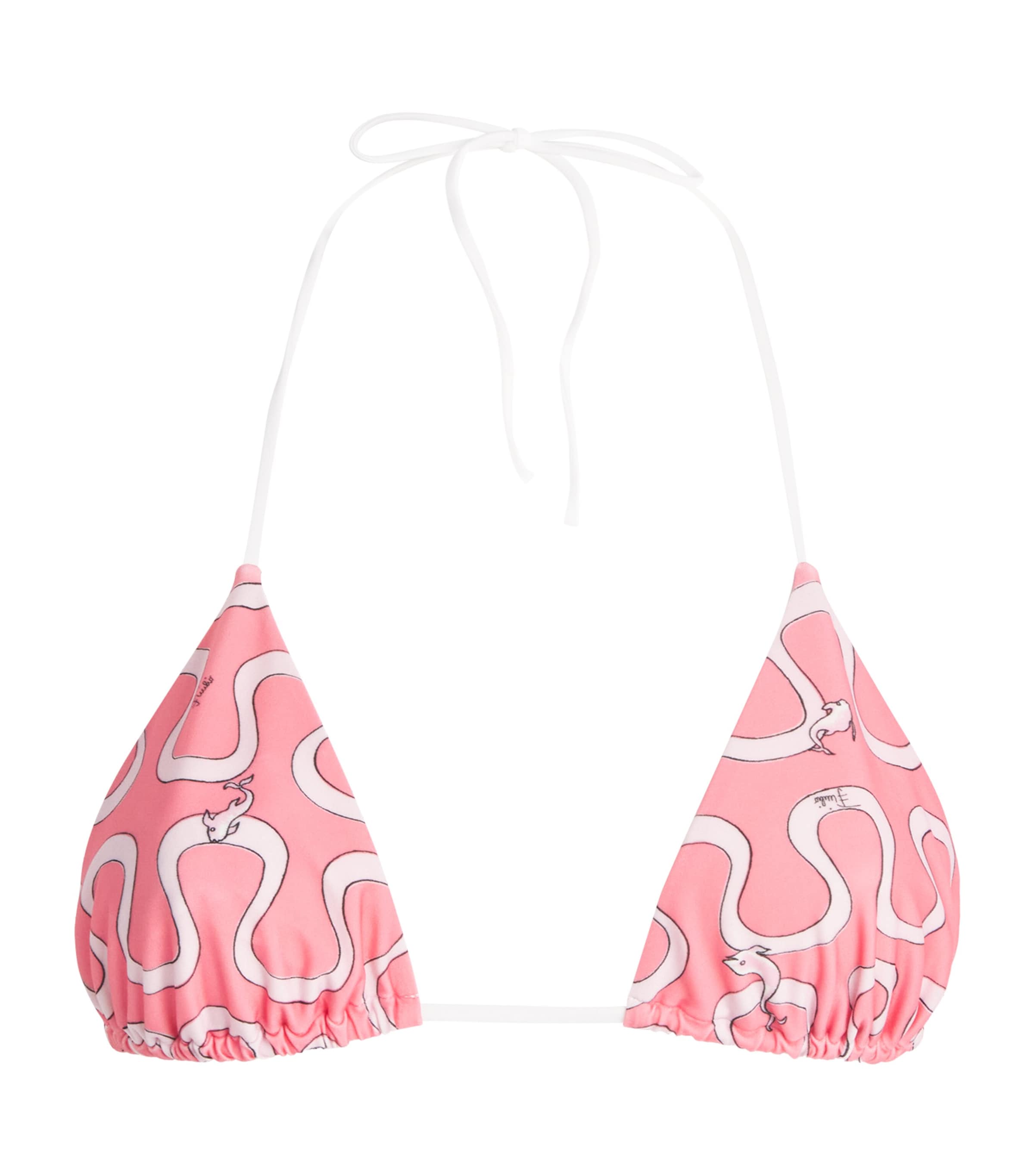 PUCCI Womens Printed Triangle Bikini Top Pink