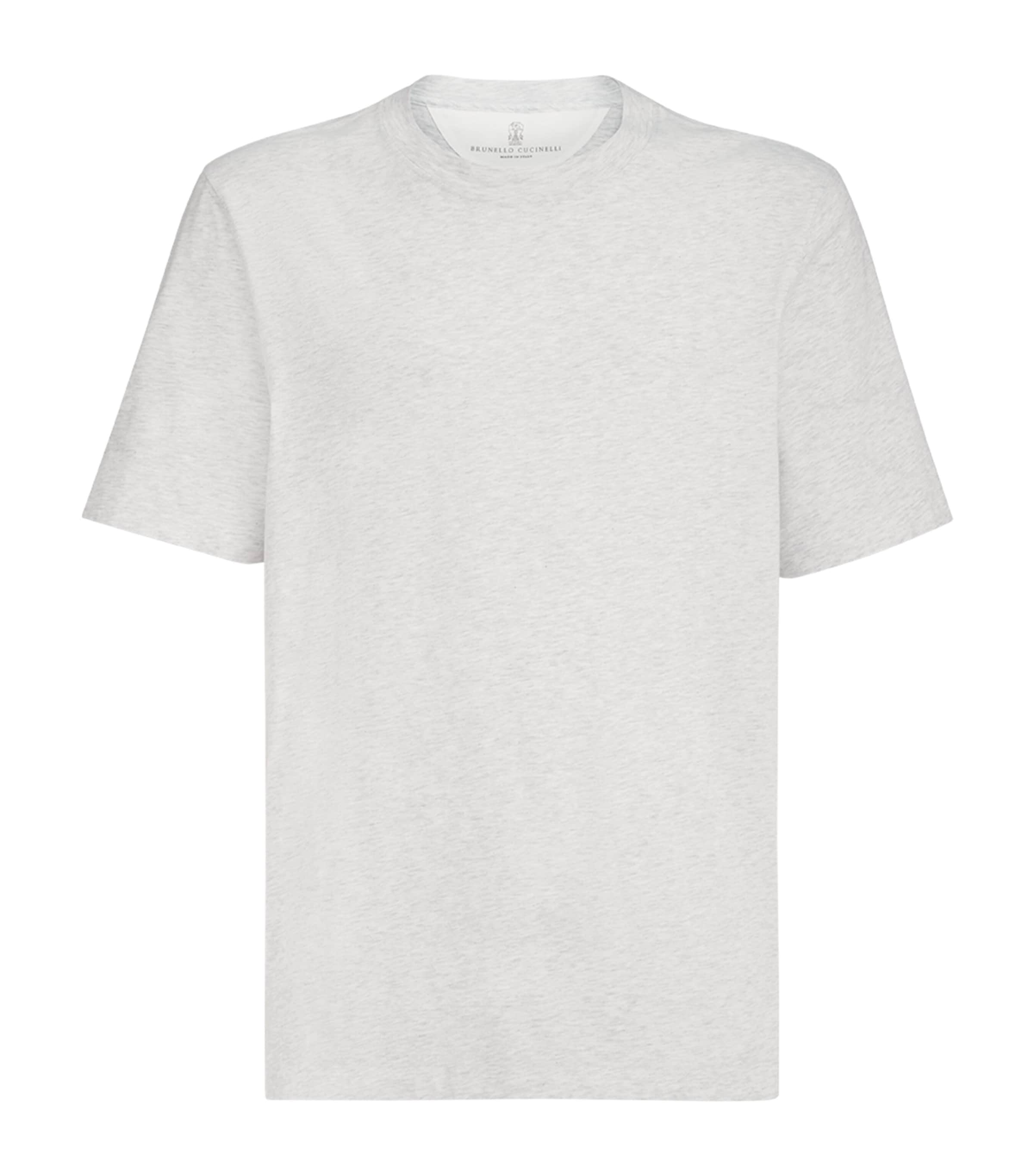 Brunello Cucinelli Mens Cotton Crew-Neck T-Shirt White