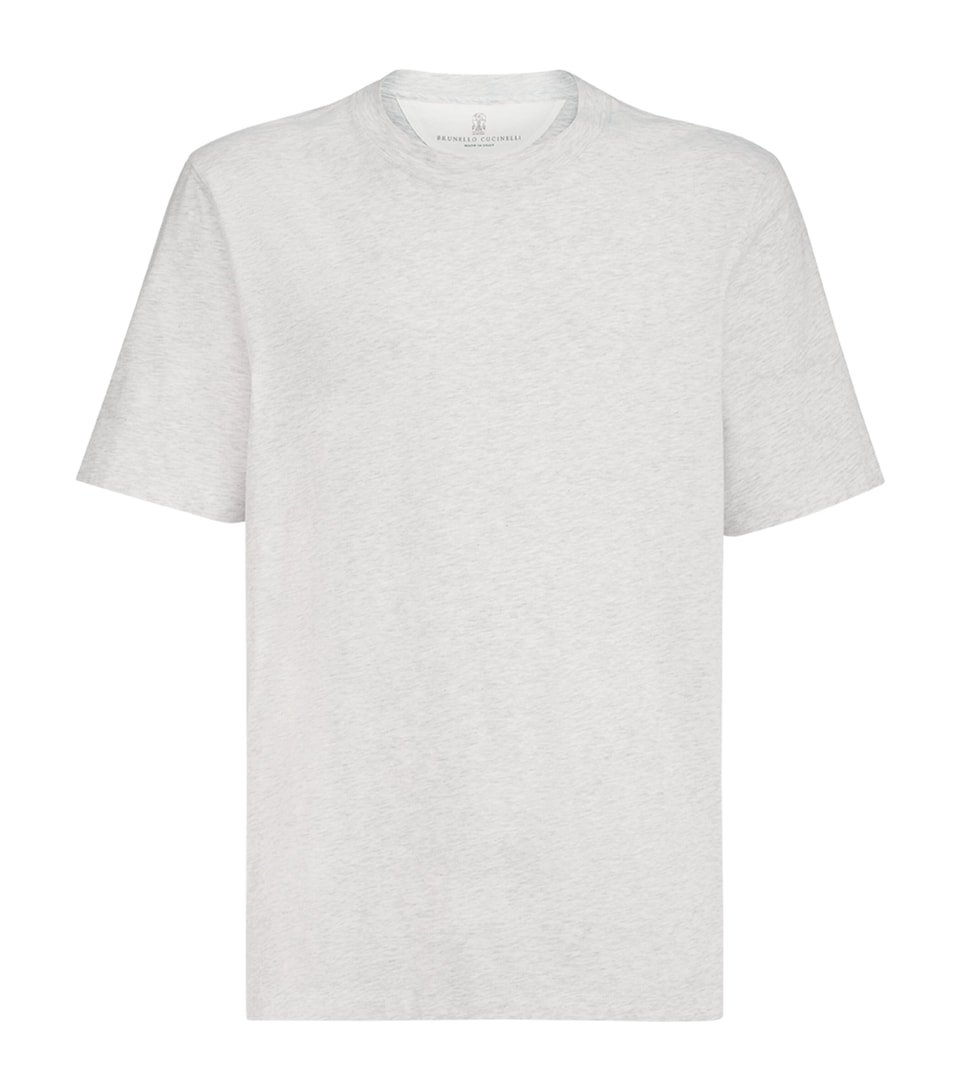 Brunello Cucinelli Mens Cotton Crew-Neck T-Shirt White