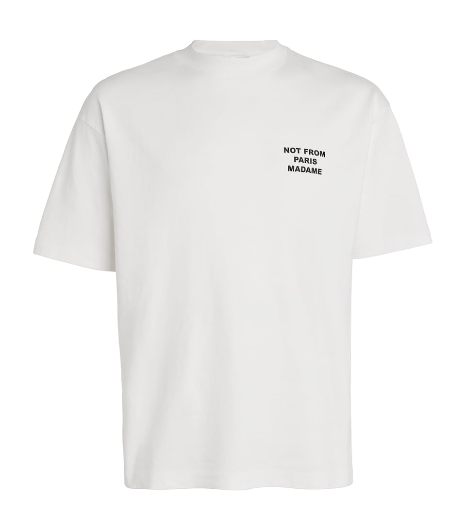 Drôle de Monsieur Mens Cotton Slogan T-Shirt Optic White