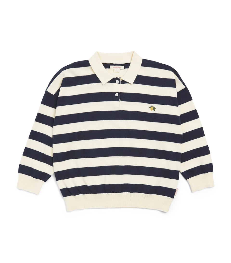 KONGES SLOJD Cotton Stripe Manis Polo Sweater (0-10 Years) Stripe