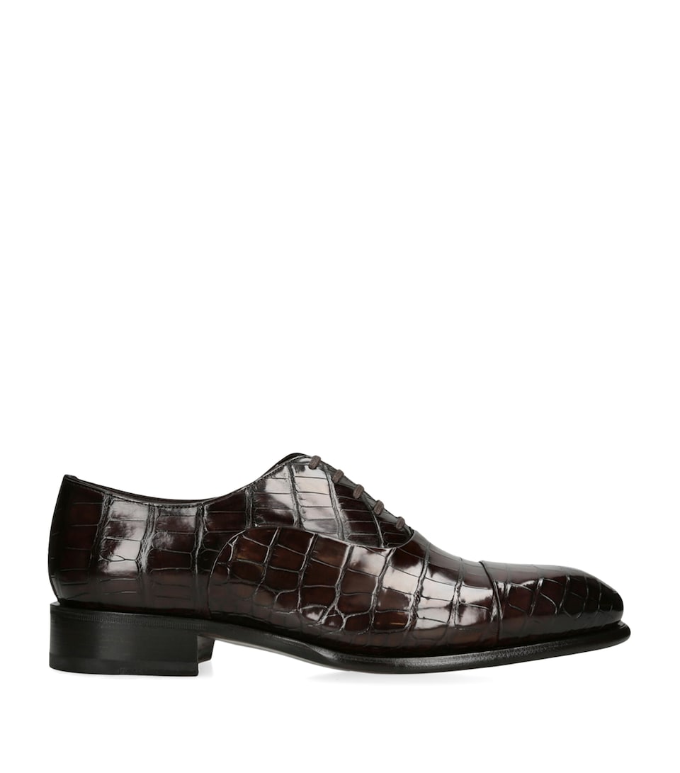 Santoni Leather Carter Oxford Shoe Dark Brown