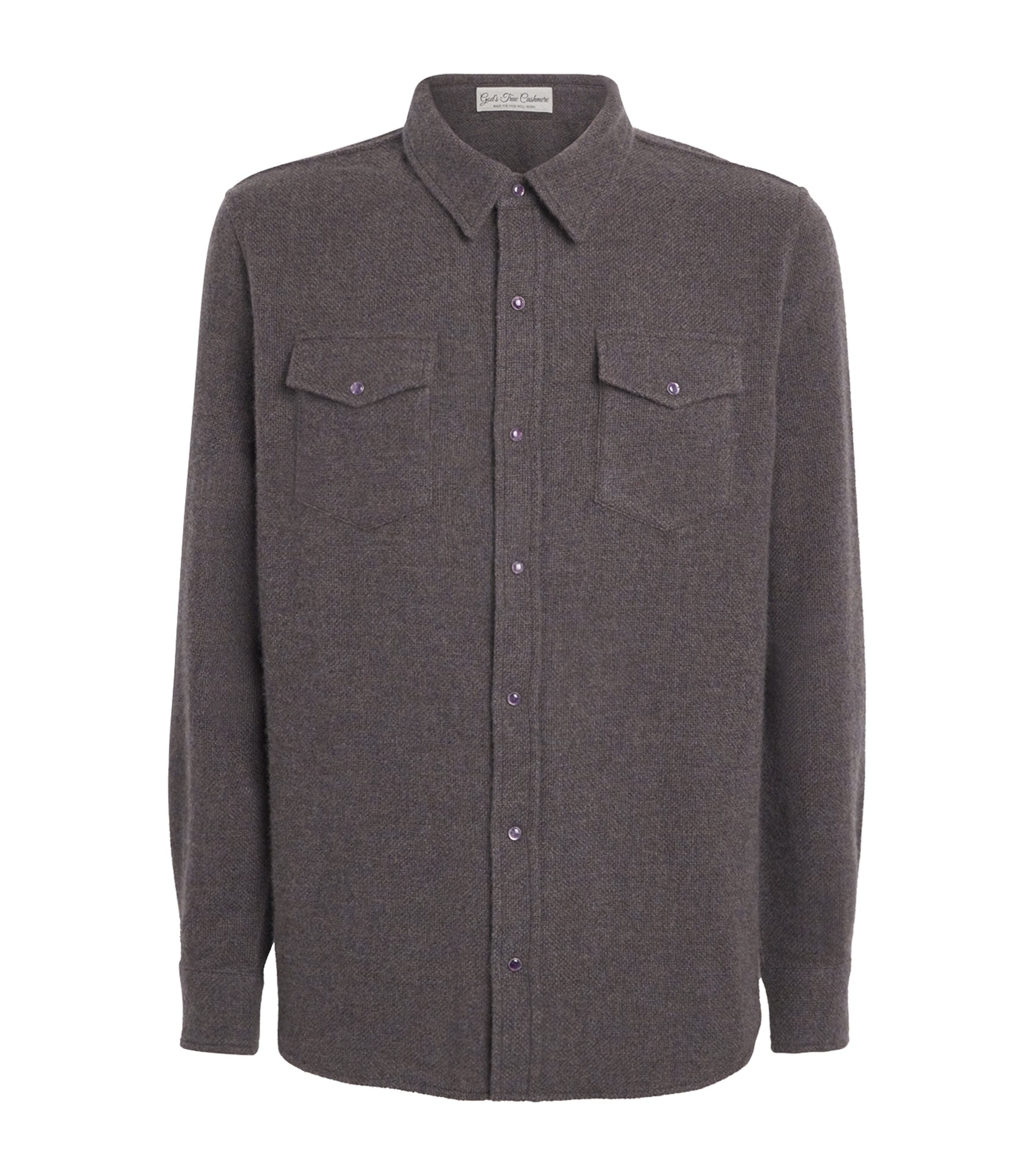 Cashmere Press-Stud Overshirt