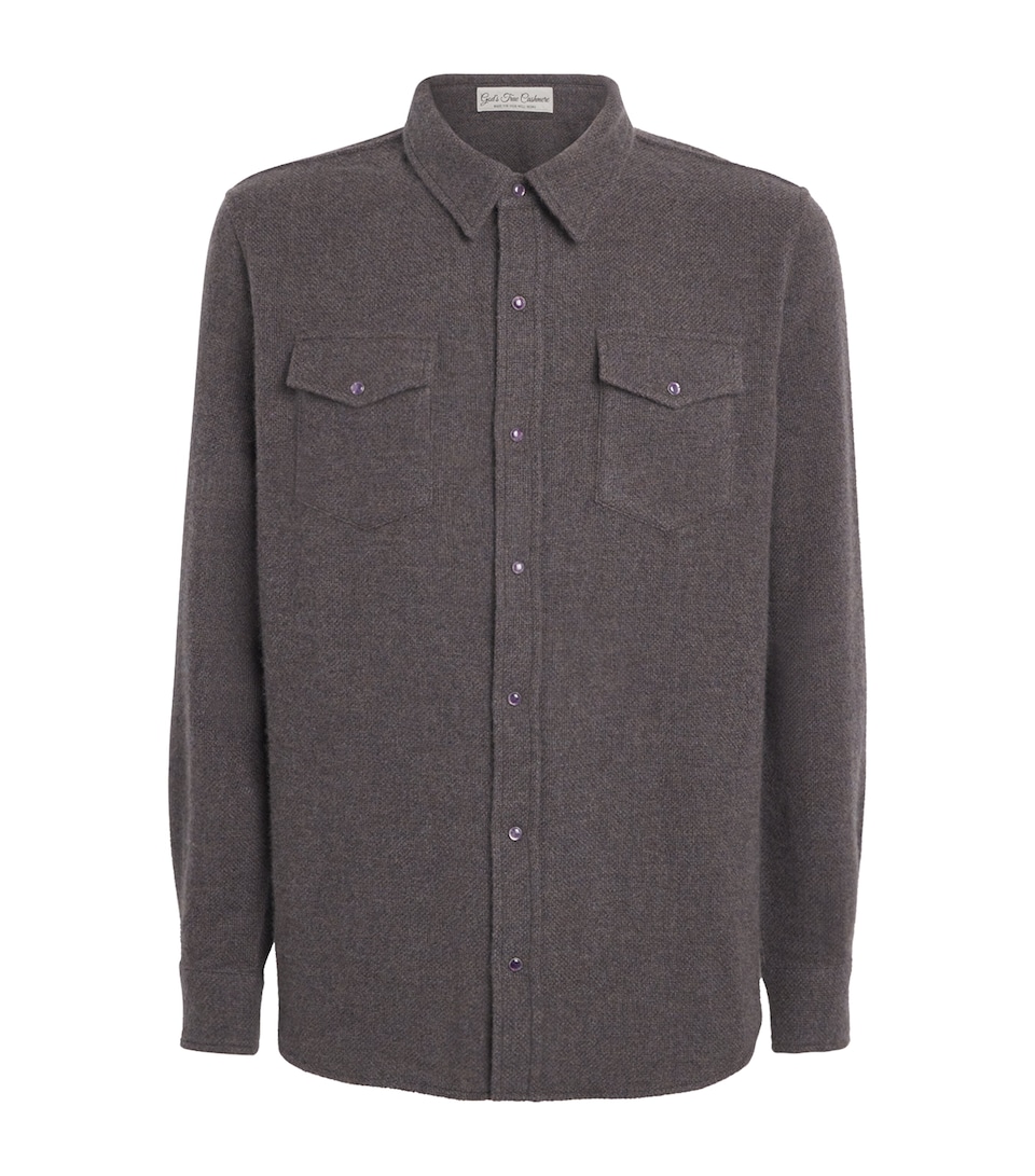 Cashmere Press-Stud Overshirt