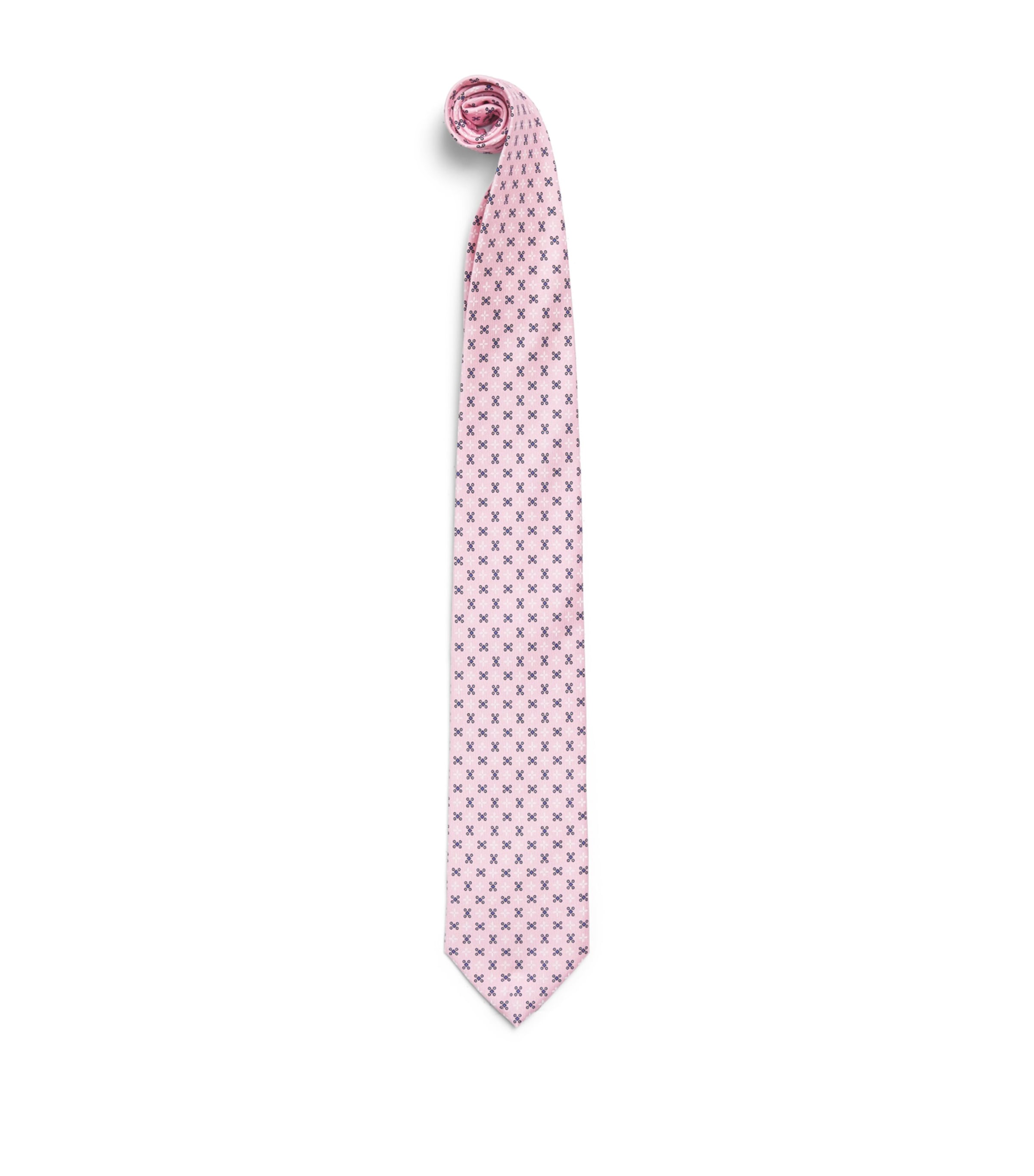 E. Marinella Silk Geometric Tie Pink