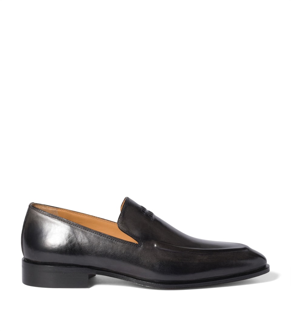 Leather Logo Loafers
