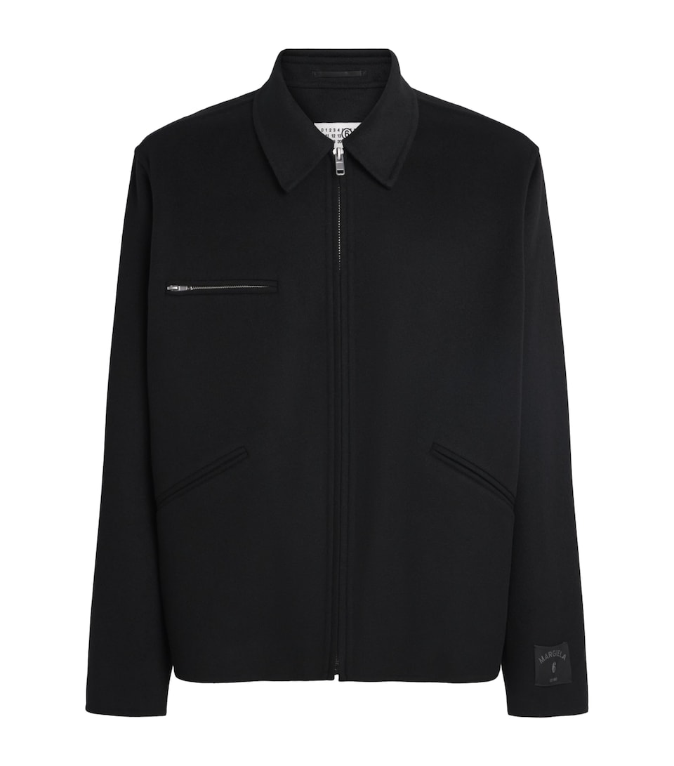 MM6 Maison Margiela Mens Wool Zip-Up Jacket Black