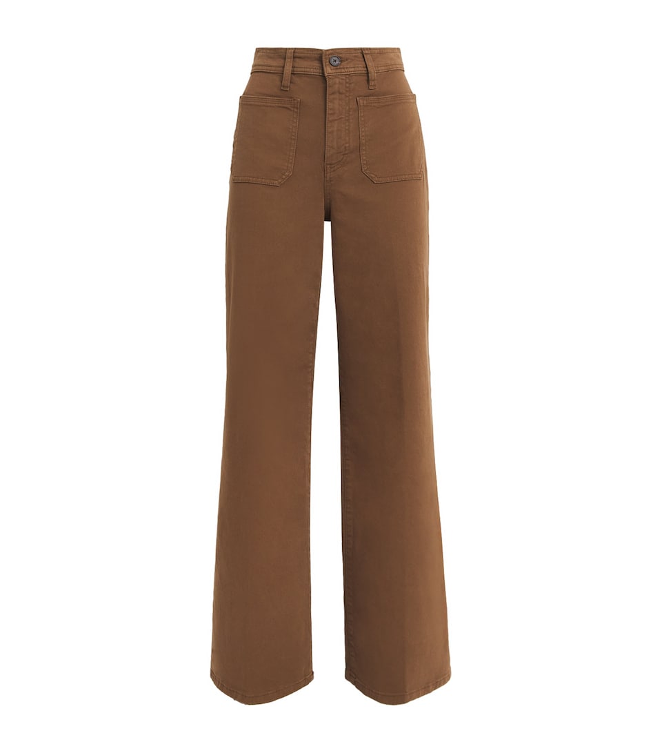 FRAME Womens Cotton-Blend Harbour Palazzo Trousers Ledger