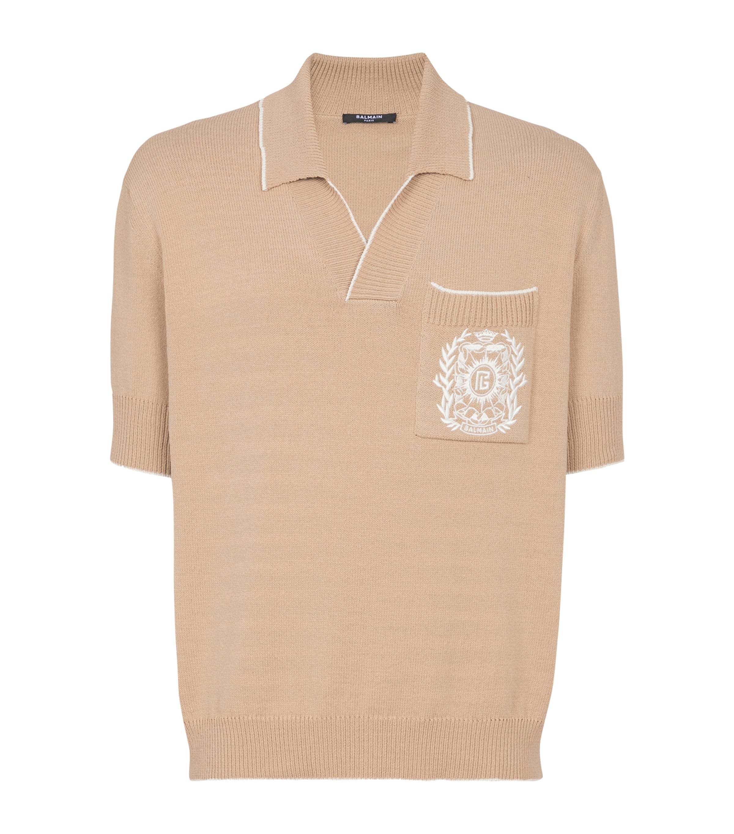 Knitted Crest-Detail Polo Shirt