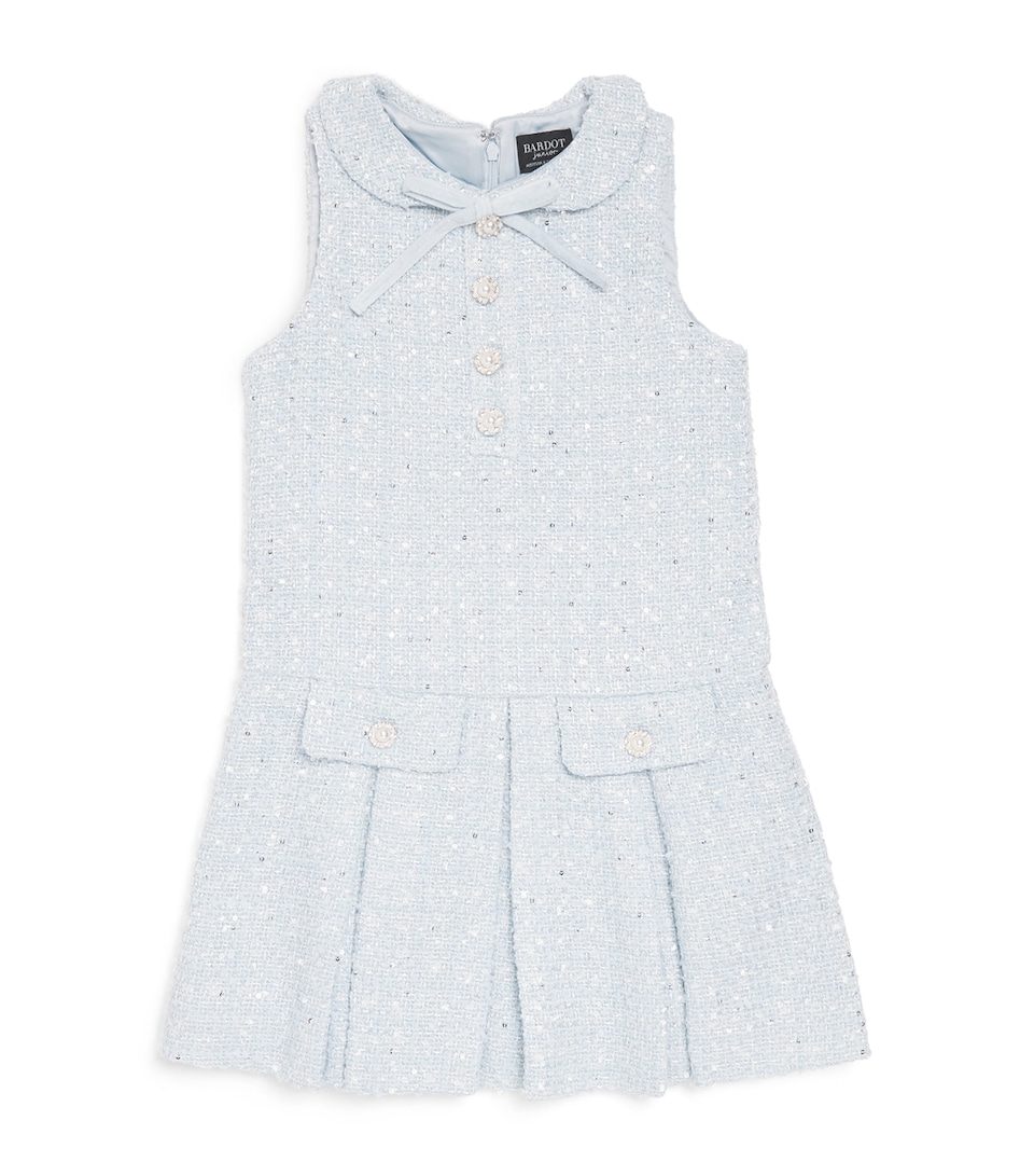 Bardot Junior Sequin Bouclé Enes Dress (4-14 Years) Soft Blue