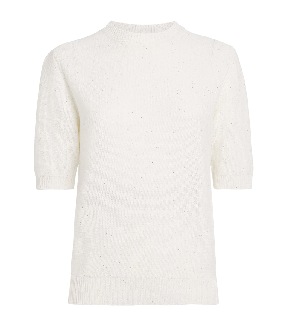 Cotton-Blend Sequin Sweater