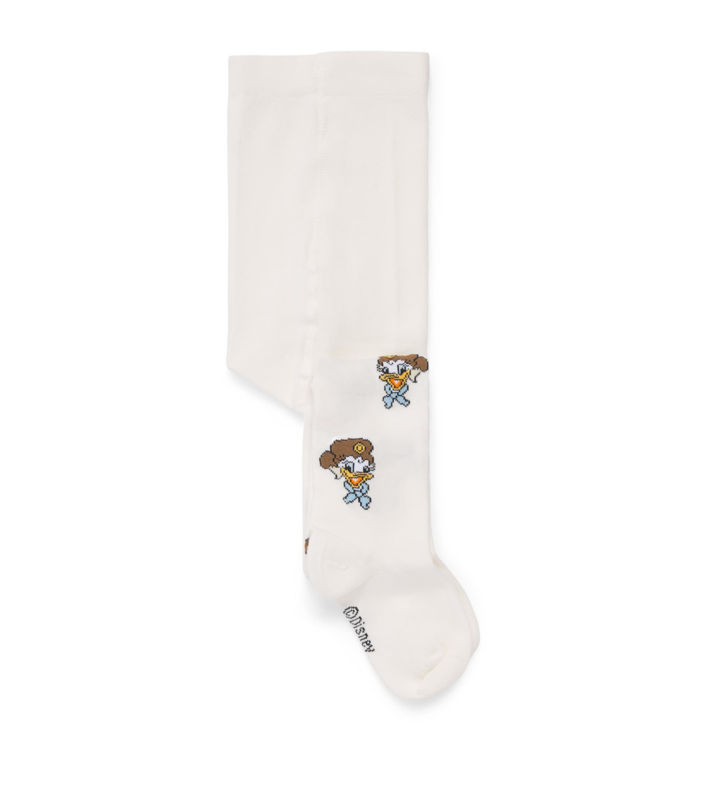 Monnalisa Cotton-Blend Daisy Duck Tights Panna+blu
