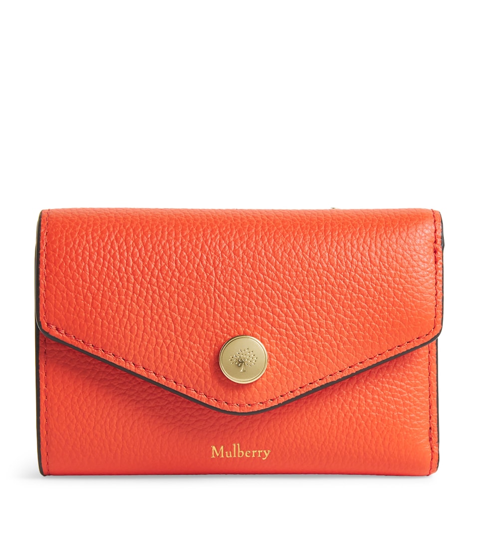 Mulberry Leather Folded Multi-Card Wallet Coral Orange