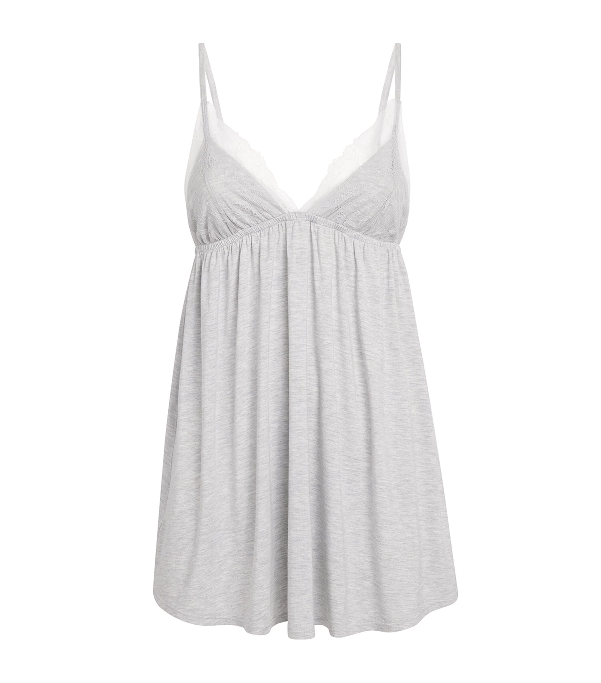 Skims Womens Sleep Babydoll Nightdress Light Heather Grey