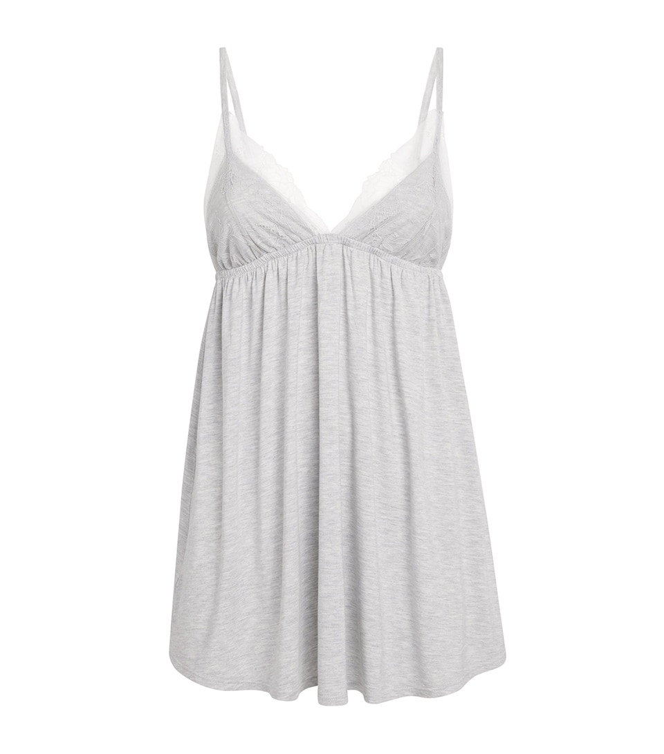 Skims Womens Sleep Babydoll Nightdress Light Heather Grey
