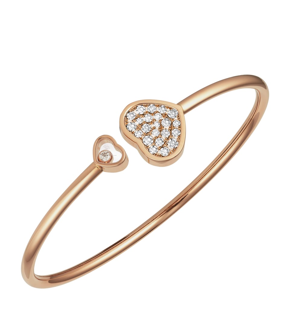Chopard Rose Gold and Diamond Happy Hearts Bangle
