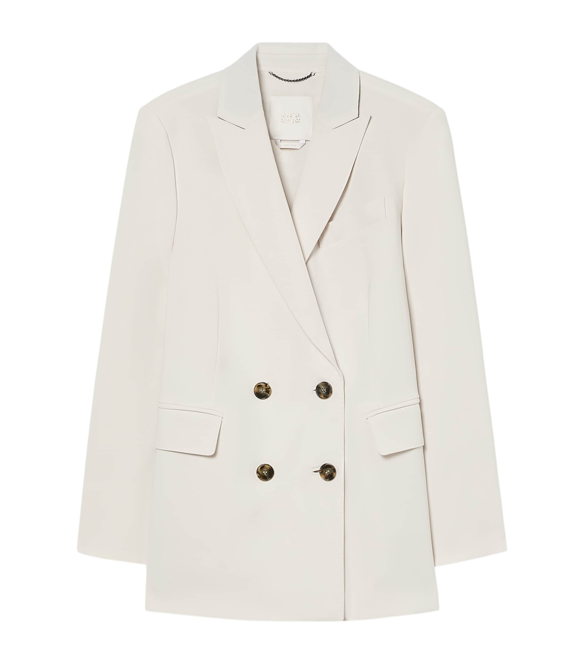 Marina Rinaldi Womens Fox Double-Breasted Blazer Ice
