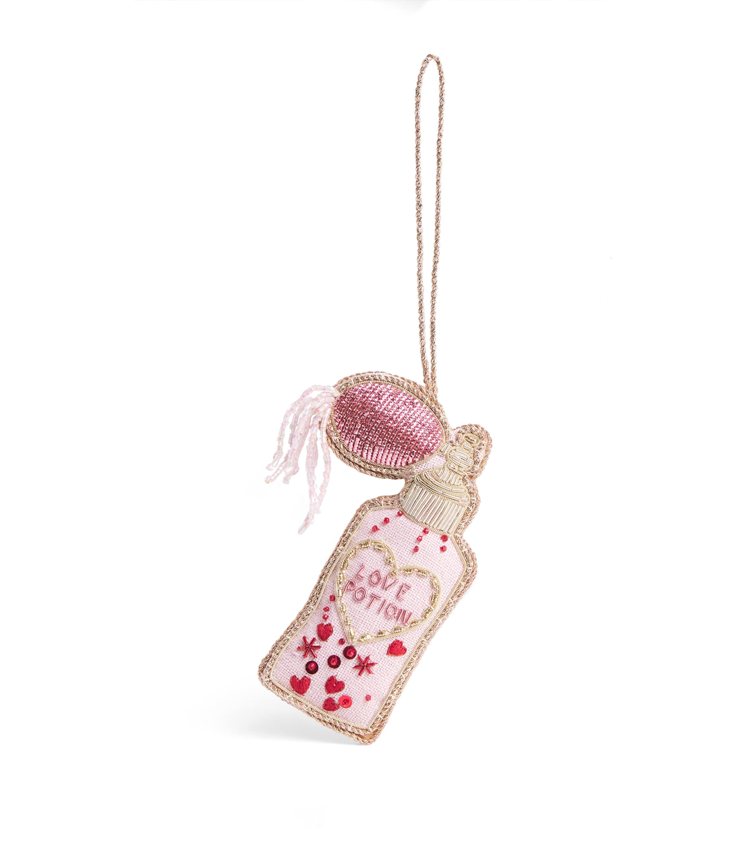 Katie Larmour Love Potion Bottle Tree Decoration Pink