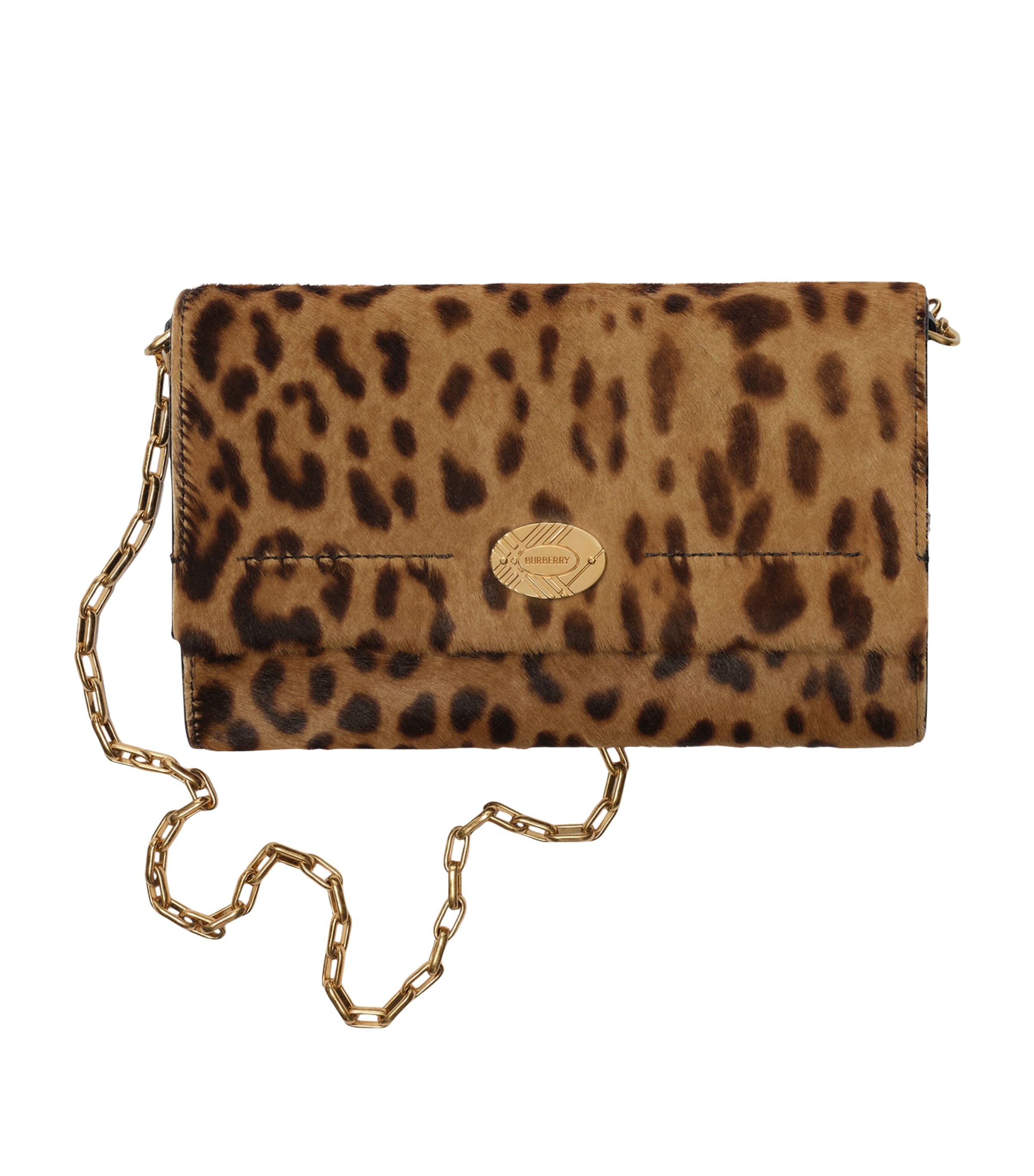 Burberry Calf Hair Leopard-Print Cotswolds Wallet Leopard/black