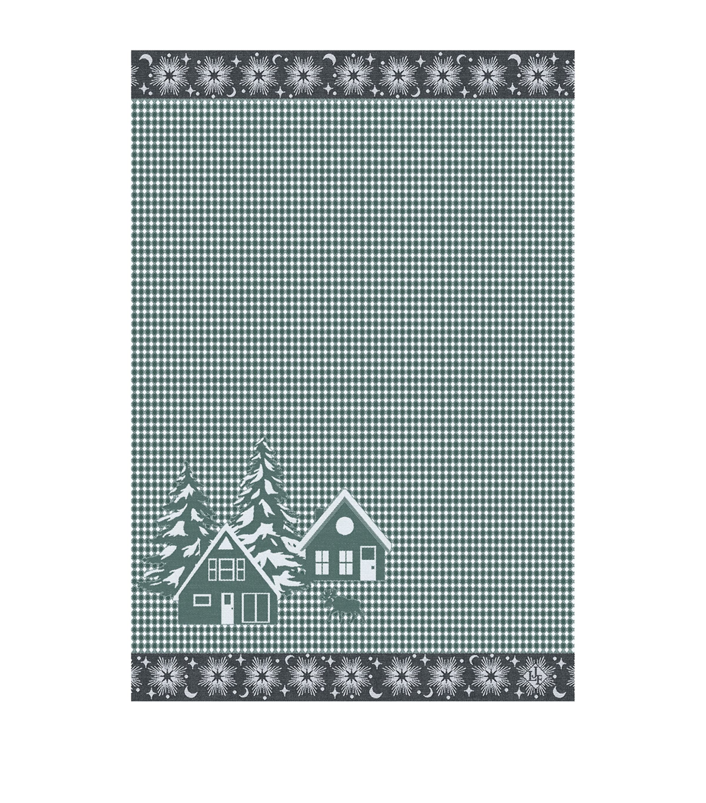 Le Jacquard Français Cotton Sous Les Étoiles Hand Towel (54cm x 38cm) Green