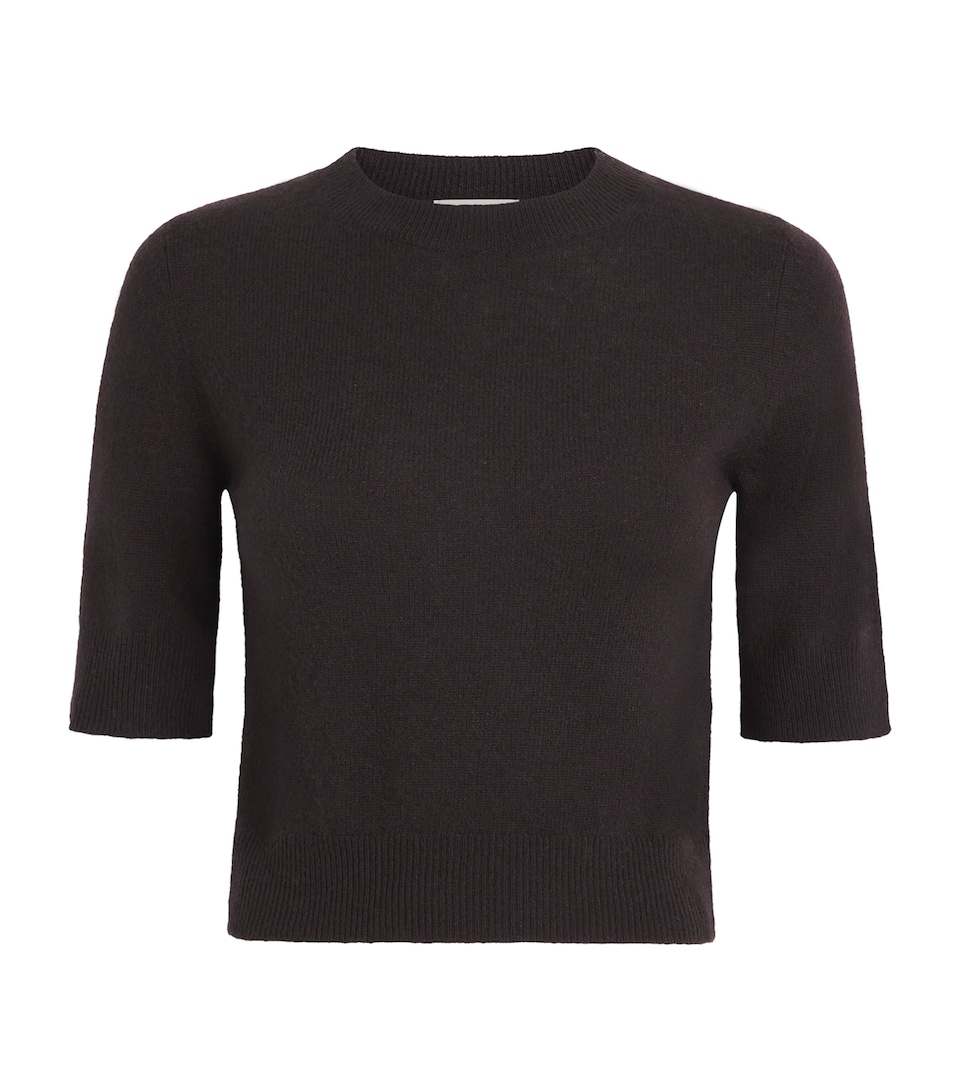 Le Kasha Womens Cashmere Short-Sleeve Chypre Sweater Prune