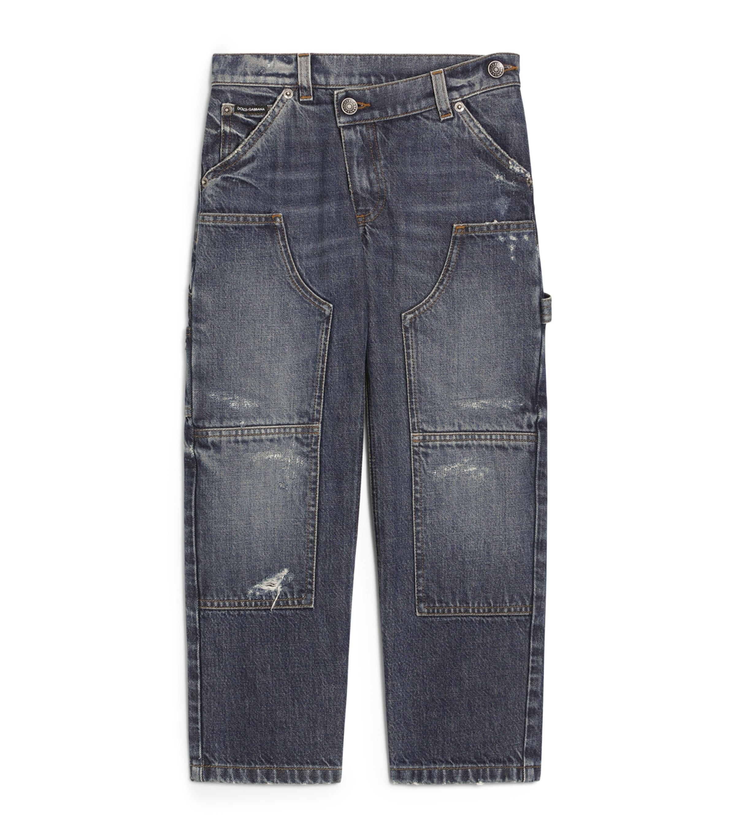 Dolce&Gabbana Kids Distressed Straight Jeans (8-14 Years) Combined Col