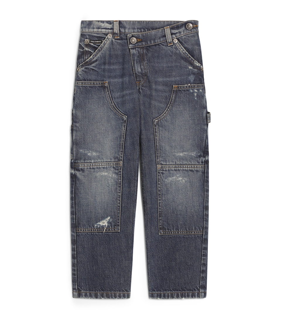 Dolce&Gabbana Kids Distressed Straight Jeans (8-14 Years) Combined Col