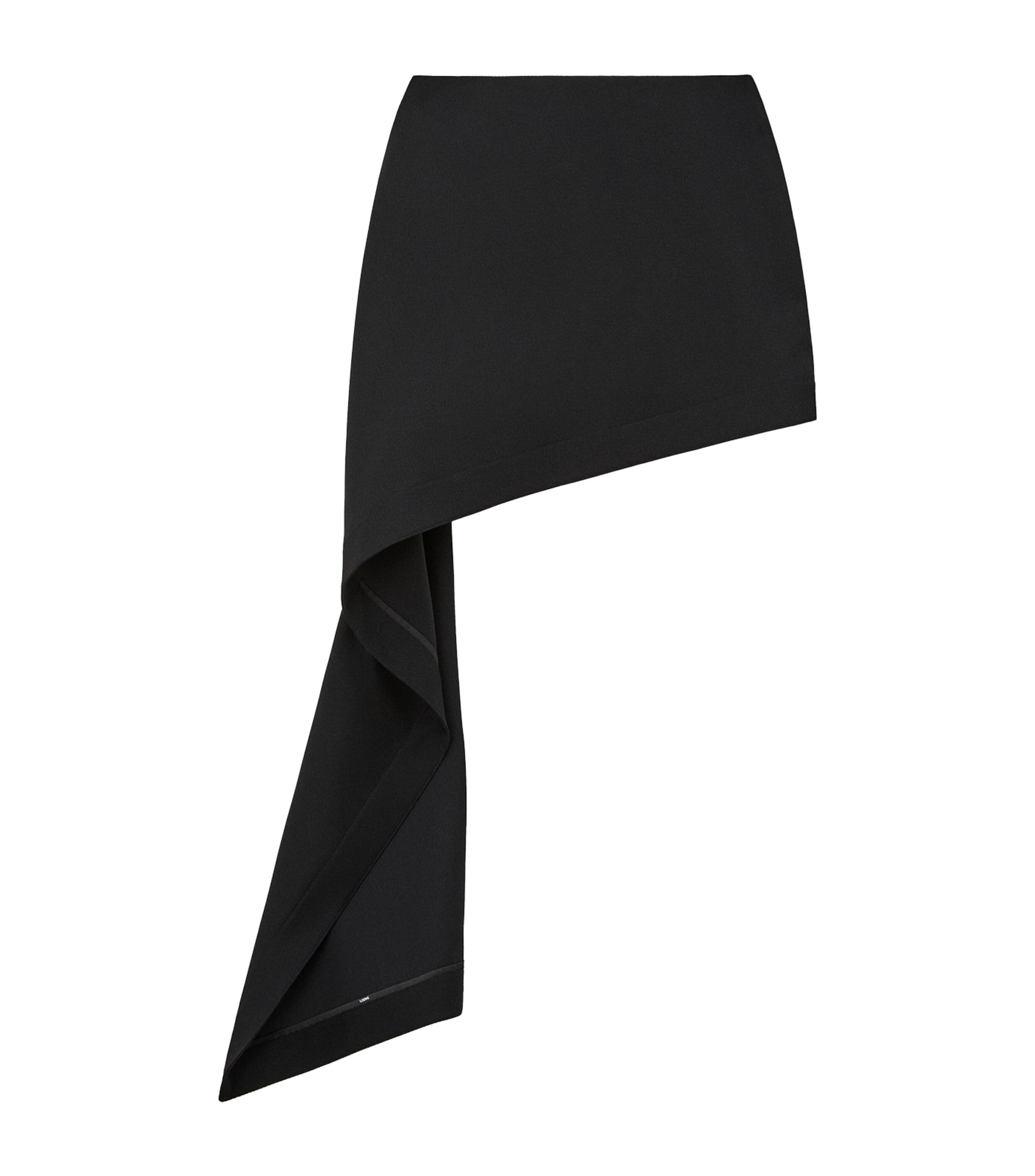 Wool Draped Mini Skirt