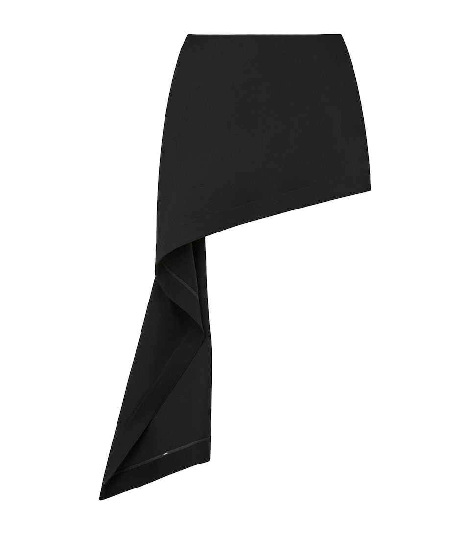 Wool Draped Mini Skirt