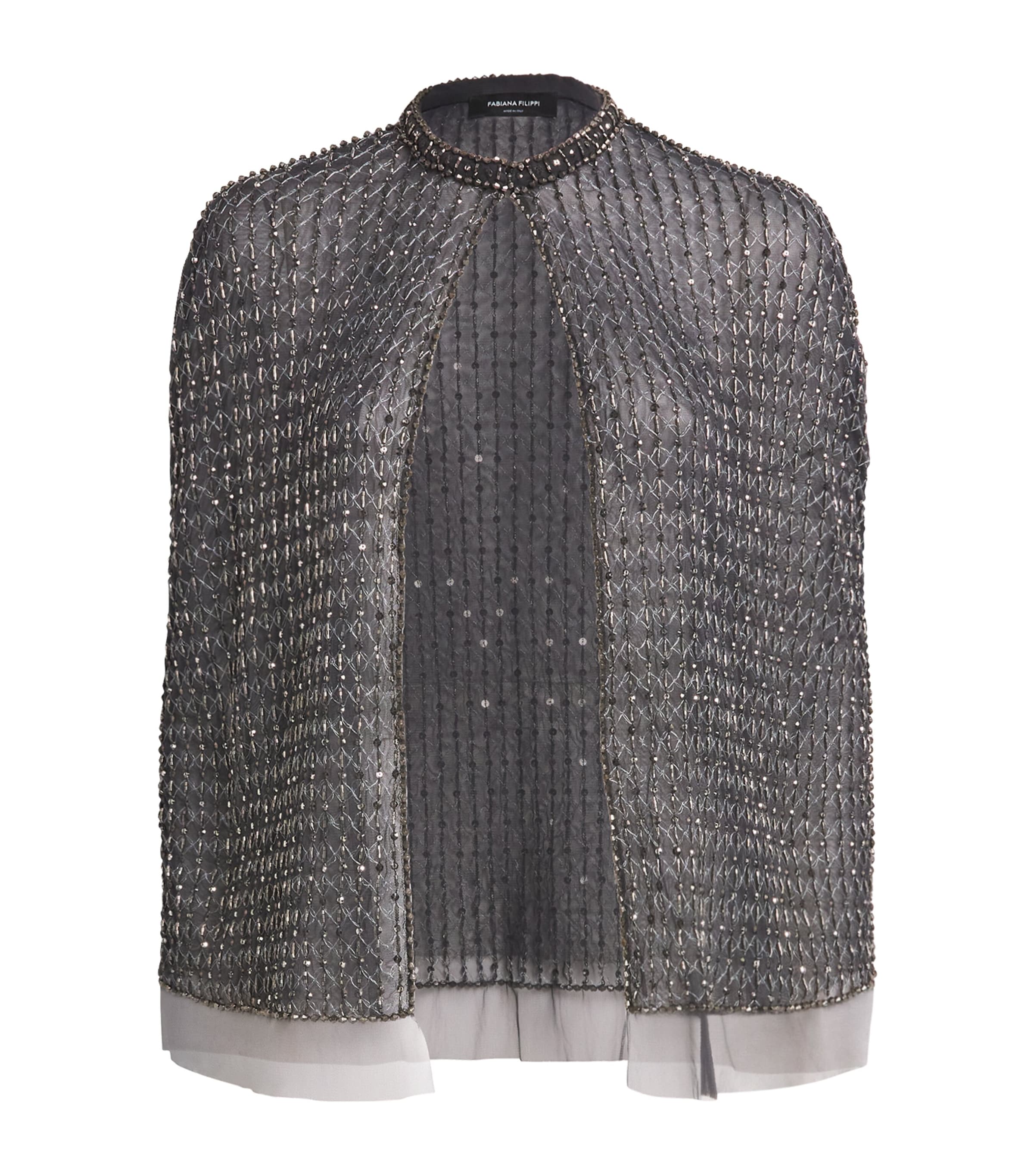 Fabiana Filippi Womens Embellished Cape Ardesia
