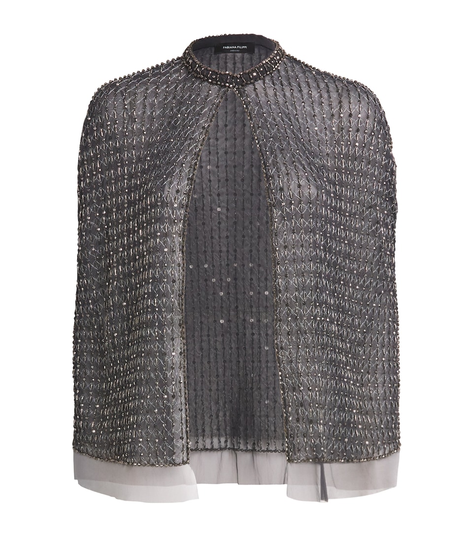 Fabiana Filippi Womens Embellished Cape Ardesia