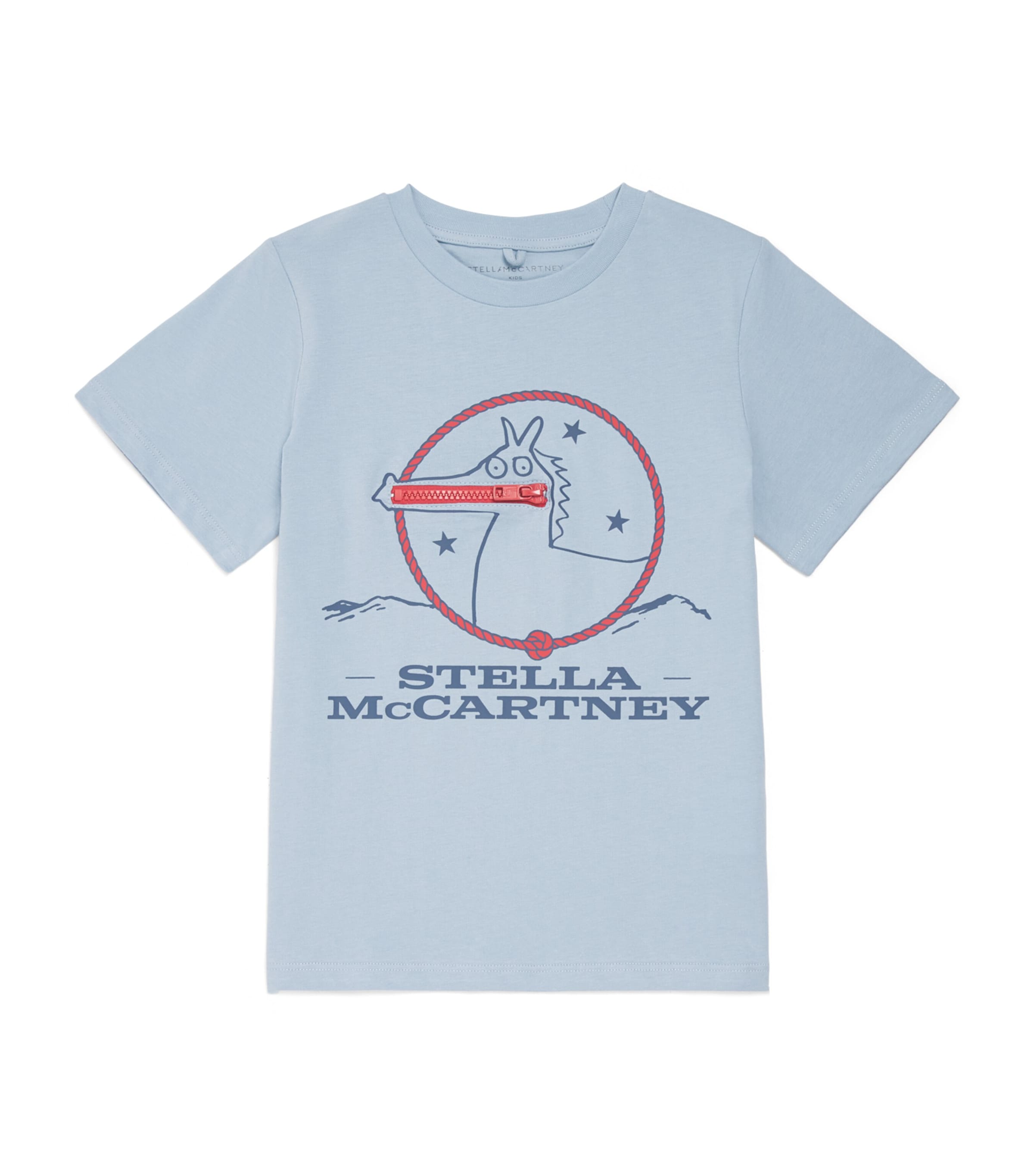 Stella McCartney Kids Cotton Printed T-Shirt (3-14 Years) Blu Nebbia