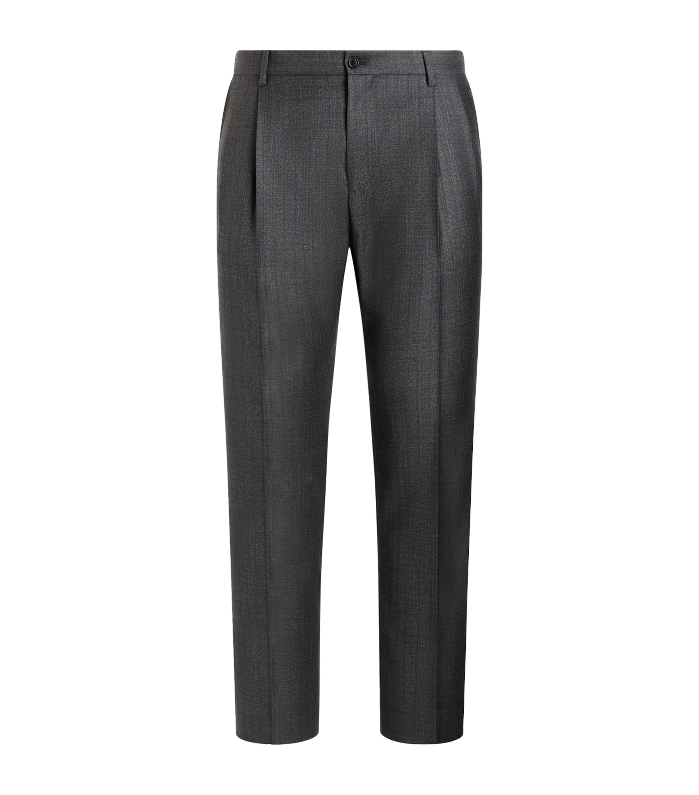 Dolce&Gabbana Mens Virgin Wool Stripe Pleated Trousers Striped